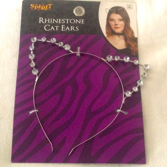 Halloween Rhinestone Cat Ears Headband - Picture 2 of 7